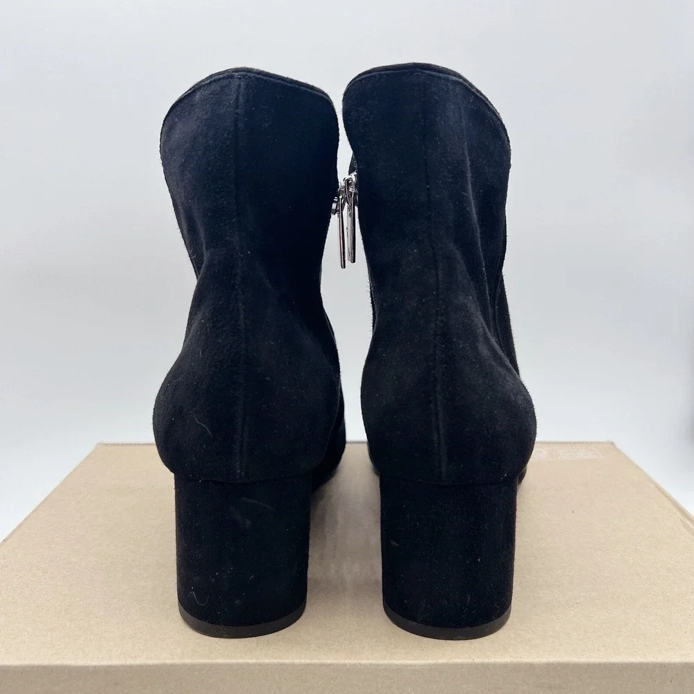 $496 Aquatalia Kaylani Women's Ankle Boots Bootie Pointed Toe Black Suede US 12 - Picture 7 of 12